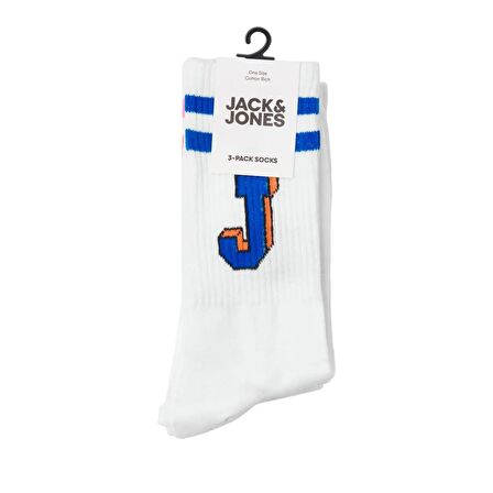 Jack & Jones 12251466 Jacsingle J Tennis Socks 3 Pack Beyaz