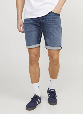 Jack & Jones Normal Bel Normal Açık Mavi Erkek Denim Şort JJIRICK JJICON SHORTS GE 341 I.K JN