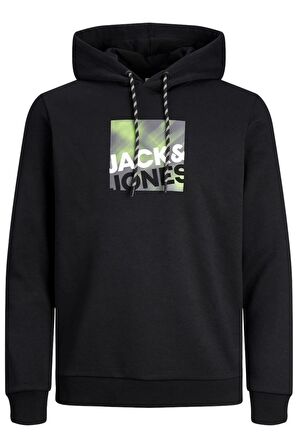 JACK&JONES JCOLOGAN SWEAT HOOD AW23 SİYAH