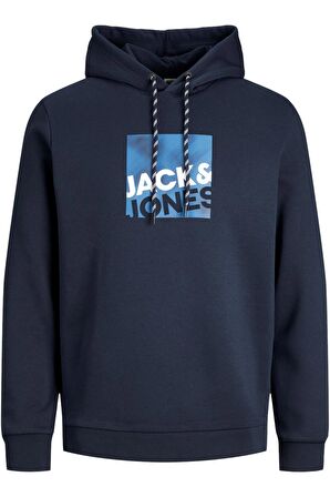 JACK&JONES JCOLOGAN SWEAT HOOD AW23 LACİVERT