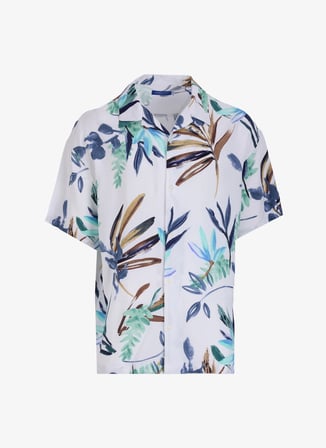 Jack & Jones Rahat Beyaz Erkek Gömlek JORLUKE SODRA AOP SHIRT SS