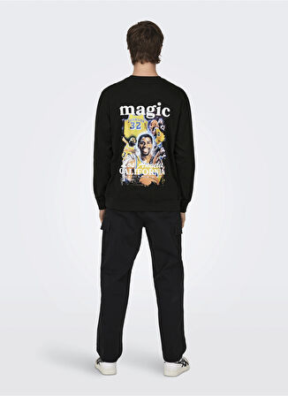 Only & Sons O Yaka Siyah Erkek Sweatshırt 22027894_ONSCELEBRITY REG CREW NECK