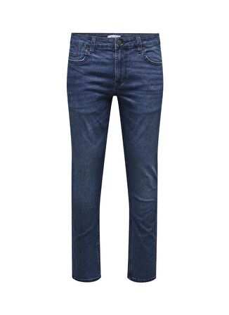 Only & Sons Normal Bel Dar Koyu Mavi Erkek Denim Pantolon ONSLOOM SLIM ONE DBD 6455 PIM DNM V