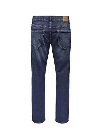 Only & Sons Yüksek Bel Normal Koyu Mavi Erkek Denim Pantolon ONSWEFT REG. ONE DBD 7620 PIM DNM V