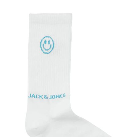 Jack & Jones 12252046 Jacsmiley Logo Tennis Sock Beyaz-Mavi