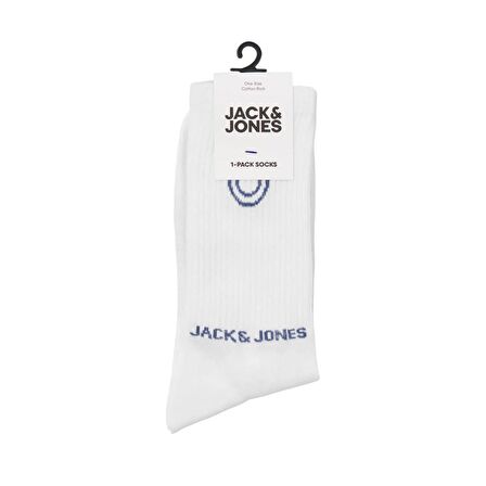 Jack & Jones 12252046 Jacsmiley Logo Tennis Sock Beyaz-İndigo