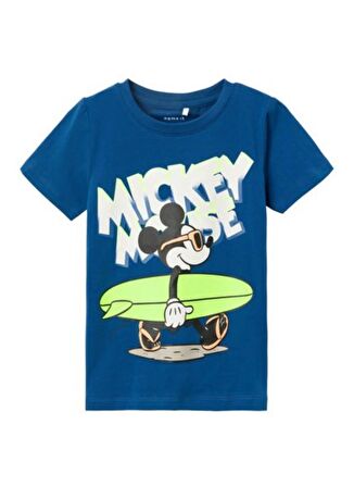 Name İt Desenli Koyu Mavi Erkek T-Shirt NMMMIGU MICKEY SS TOP WDI