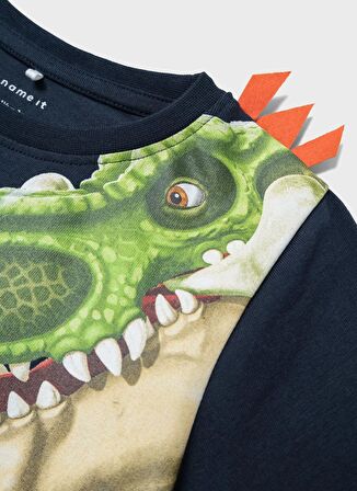 Name İt Desenli Lacivert Erkek Çocuk T-Shirt NMMMIK GIGANTOSAURUS SS TOP VDE