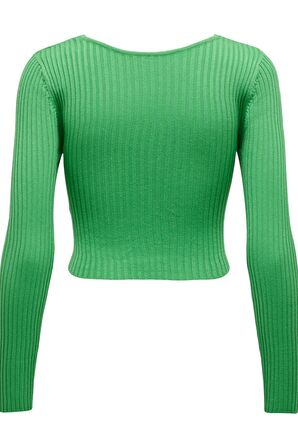 ONLY ONLMELINA LS WRAP V-NECK REVERSE KNT 15309066 AÇIK YEŞİL