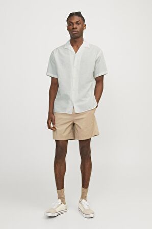 JACK&JONES JJLINEN BLEND RESORT SHIRT SS 12248594 BEYAZ