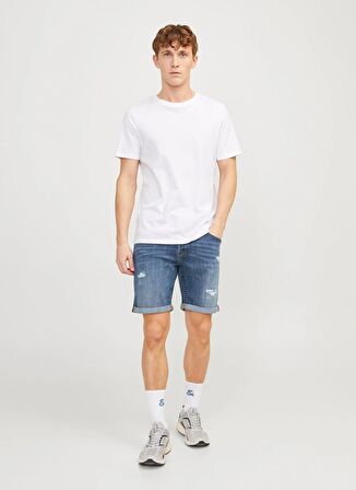 Jack & Jones Regular Fit Mavi Erkek Denim Şort JJIRICK JJFOX SHORTS 50SPS CB 039 S
