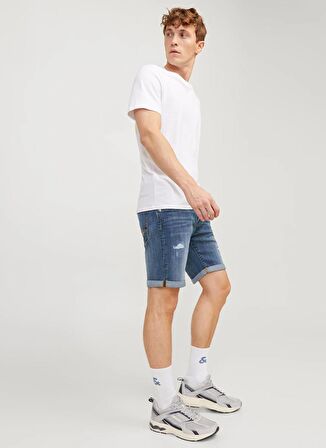 Jack & Jones Regular Fit Mavi Erkek Denim Şort JJIRICK JJFOX SHORTS 50SPS CB 039 S