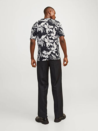Erkek JJEJEFF AOP TEE SS SN T-Shirt-Siyah | XXL
