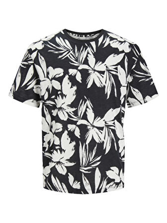 Erkek JJEJEFF AOP TEE SS SN T-Shirt-Siyah | XXL