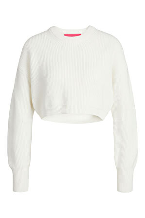 JXCARLOTA TWIST CROP CREW NECK KNIT Erkek Beyaz Kazak - 12225756
