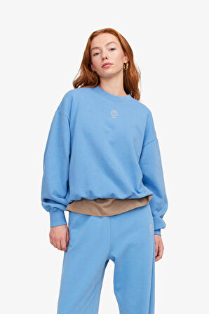 JJXX Jxjada Kadın Mavi Sweatshirt 12244363-Silverlakeblue
