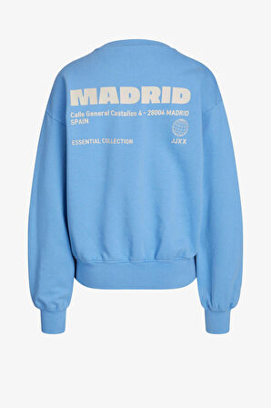 JJXX Jxjada Kadın Mavi Sweatshirt 12244363-Silverlakeblue