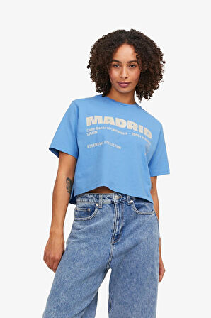 JJXX Jxjoda Kadın Mavi T-Shirt 12244372-Silverlakeblue