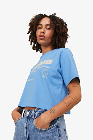 JJXX Jxjoda Kadın Mavi T-Shirt 12244372-Silverlakeblue