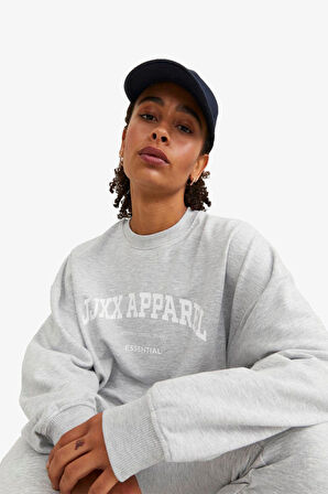 JJXX Jxriley Reg Ls Kadın Gri Sweatshirt 12248650-LightGreyMelange