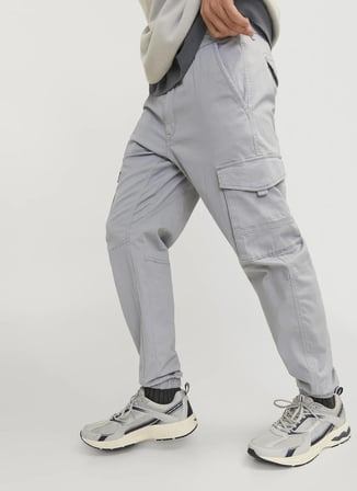 Jack & Jones Dar Paça Gri Erkek Kargo Pantolon JPSTPAUL JJFLAKE CARGO NOOS