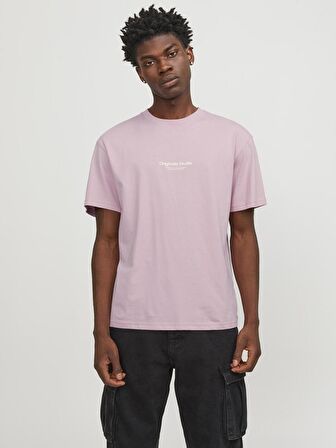 Jack&Jones O Yaka Regular Fit Pembe Erkek T-Shirt 12240121