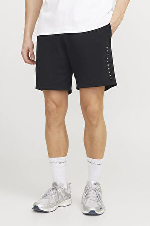 Jack & Jones Sweat Shorts Günlük Pamuklu Siyah Erkek Şort - 12248831