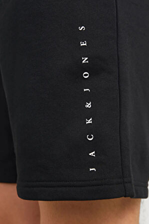 Jack & Jones Sweat Shorts Günlük Pamuklu Siyah Erkek Şort - 12248831