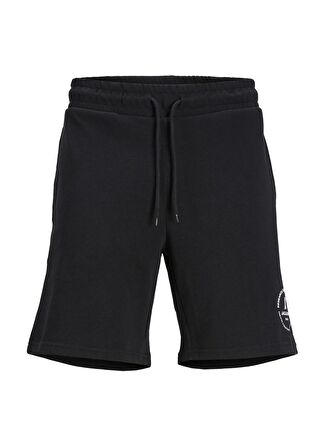 Jack & Jones Comfort Fit Siyah Erkek Sweat Şort JPSTSWIFT SWEAT SHORTS SN AUT