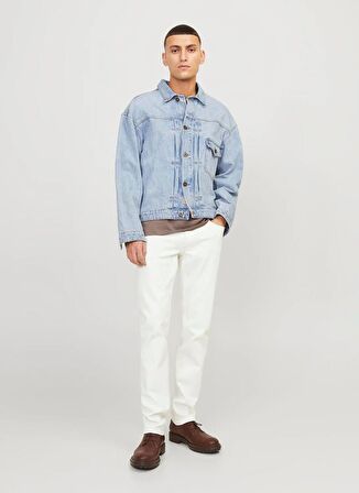 Jack & Jones Düşük Bel Slim Fit Beyaz Erkek Denim Pantolon JJIGLENN JJEVAN CJ 977 SN