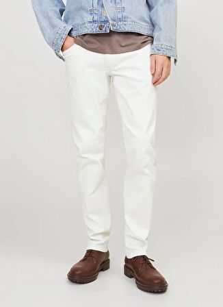 Jack & Jones Düşük Bel Slim Fit Beyaz Erkek Denim Pantolon JJIGLENN JJEVAN CJ 977 SN