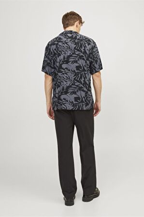 JACK&JONES JJGURU MONOCHROME AOP RESORT SHIRT SS12249210 SİYAH-2