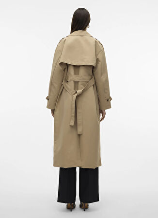 Vero Moda Krem Kadın Trençkot VMCHLOE LONG TRENCHCOAT GA NOOS