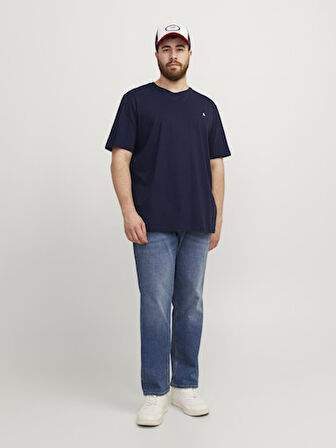 JACK JONES Erkek Lacivert Pamuklu Tişört 12253778