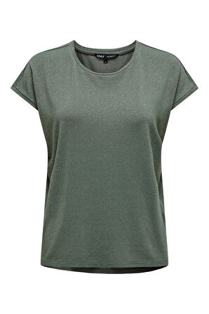Only Kadın Onlclaudıa Bisiklet Yaka Kısa Kollu T-Shirt 15318422 Haki