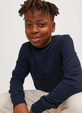 Jack & Jones Düz Erkek Çocuk  Lacivert Sweatshırt 12250530