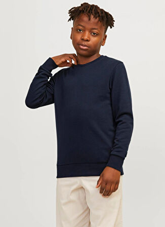 Jack & Jones Düz Erkek Çocuk  Lacivert Sweatshırt 12250530