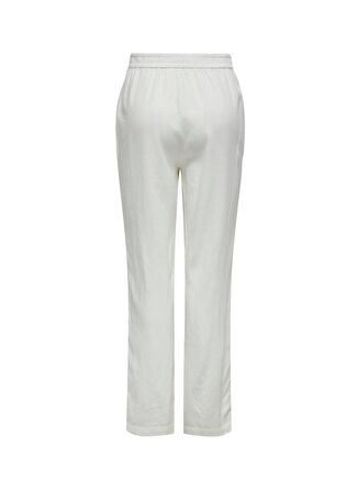 Only Yüksek Bel Rahat Beyaz Kadın Pantolon ONLCARO HW STR LINEN PANT CC TLR