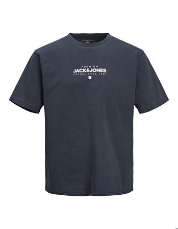 Jack&Jones O Yaka Yazılı Antrasit Erkek T-Shirt 12251105
