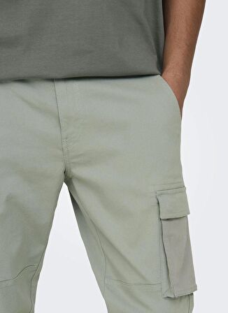 Only & Sons Lastikli Paça Su Yeşili Erkek Kargo Pantolon ONSCAM STAGE CARGO CUFF LIFE 6687 N