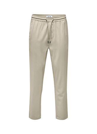 Only & Sons Yüksek Bel Normal Açık Bej Erkek Chino Pantolon ONSLINUS LIFE TAP 0036 PANT