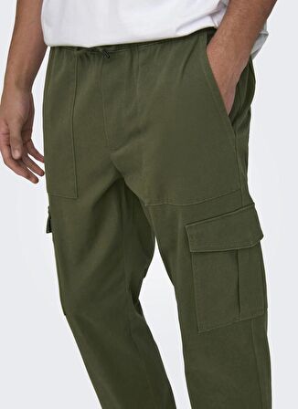 Only & Sons Dar Paça Haki Erkek Kargo Pantolon ONSLUC CARGO TAP 0121 PANT