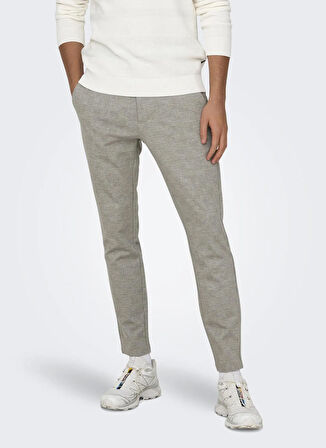 Only & Sons Normal Bel Dar Paça Açık Kahve Erkek Pantolon ONSMARK SLIM CHECK 020919 PANT NOOS