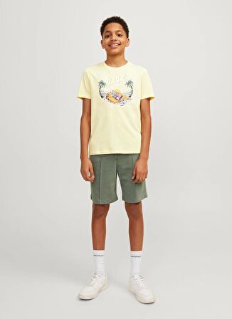 Jack & Jones Baskılı Sarı Erkek Çocuk T-Shirt JJZION TEE SS CREW NECK JNR