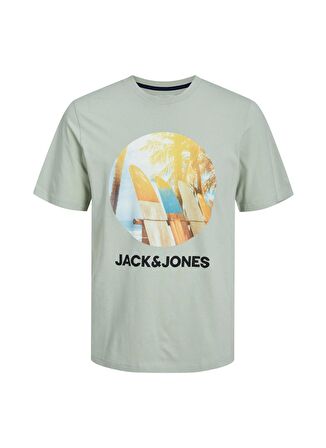 Jack & Jones Baskılı Yeşil Erkek Çocuk T-Shirt JJNAVIN TEE SS CREW NECK JNR