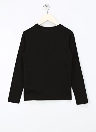 Jack & Jones Baskılı Siyah Erkek T-Shirt JJFOREST TEE LS CREW NECK JNR