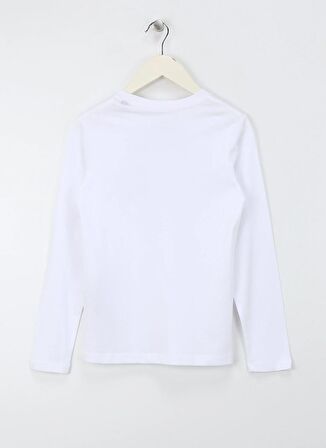 Jack & Jones Baskılı Beyaz Erkek Genç  T-Shirt JJFOREST TEE LS CREW NECK JNR