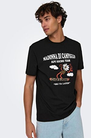 ONLY & SONS ONSLOGAN LIFE REG FUNNY SS TEE 22028178 SİYAH