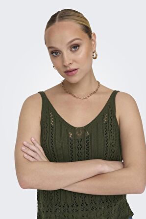 ONLY ONLLYZET LIFE S/L TOP KNT NOOS 15277573 HAKİ