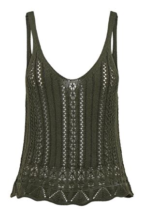 ONLY ONLLYZET LIFE S/L TOP KNT NOOS 15277573 HAKİ